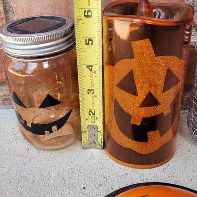 Halloween Solar & Battery Operated Twinkle Jars & Candle, and Push Light Jack o Lantern Light
