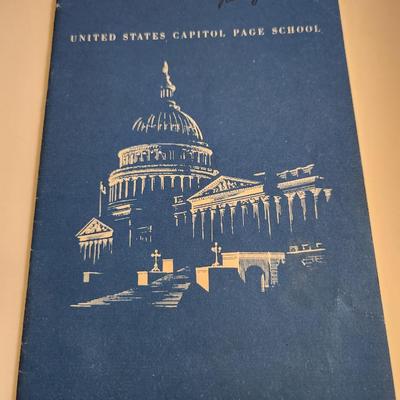 United States Capitol Page School Booklet - Autographed by Thurston Morton, Senator
