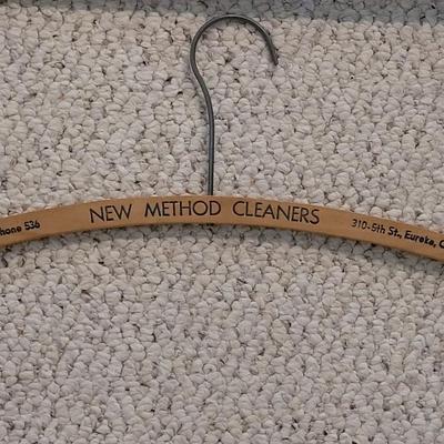 Vintage Wood Hangers with Advertisements