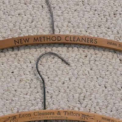 Vintage Wood Hangers with Advertisements