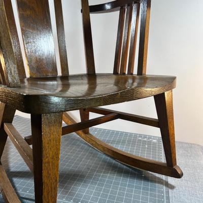 Antique Oak Rocking Chair. 