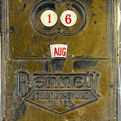 Bennett Gasoline and oil Company Calendar and Paper Clip. 