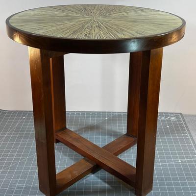 Interesting Inlay top Round End Table