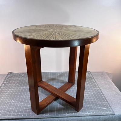 Interesting Inlay top Round End Table