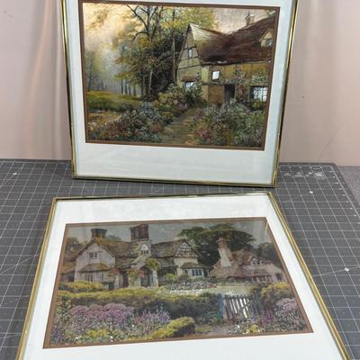 2 Framed Prints by Manifestation English Cottages