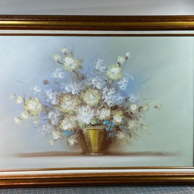 Original Signed Still Life, Floral Framed 