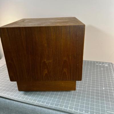 Mid Century Walnut CUBE end table