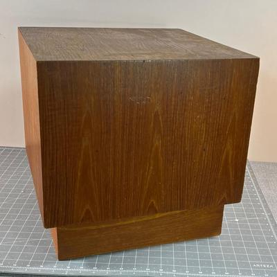 Mid Century Walnut CUBE end table