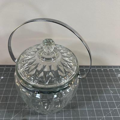 Pressed Glass Ice Bucket 