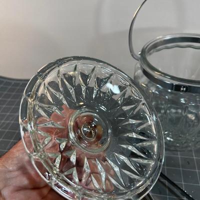 Pressed Glass Ice Bucket 