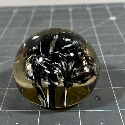 Glass Paper Weight Brown 