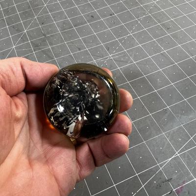 Glass Paper Weight Brown 