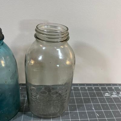 2 Half Gallon Canning Jars Glass