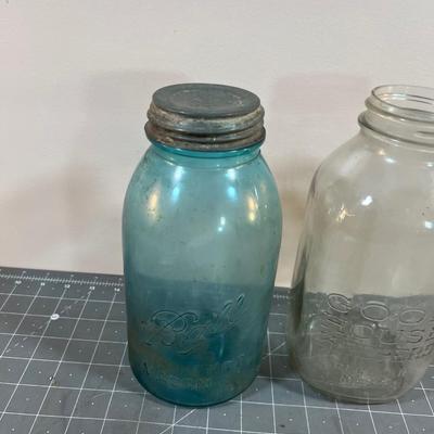 2 Half Gallon Canning Jars Glass