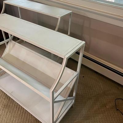 2 Metal White Book Shelfs 