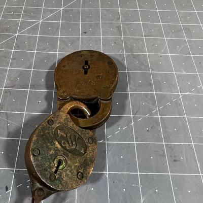 2 Antique Brass Locks 