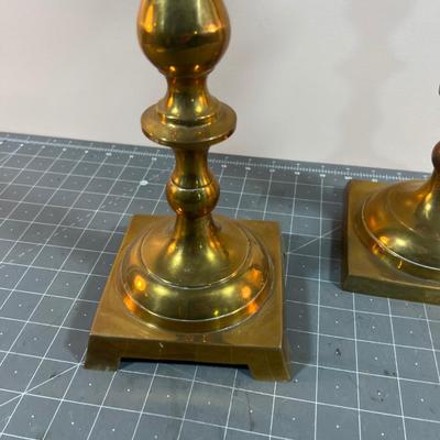 2 Brass Candle Sticks - non-matching