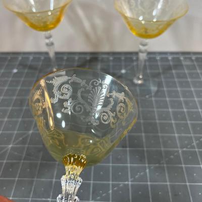 Amber 6" (3)  Depression Glass Champaign NICE! 