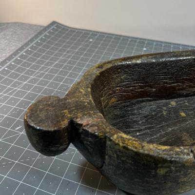 RUSTIC Old Carved Wood Bowl 