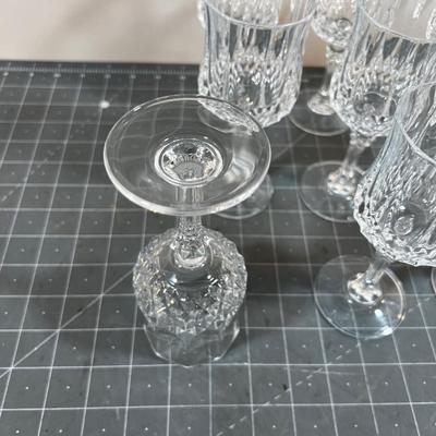 (9) Cut Crystal Wine Glasses, Very Fancy