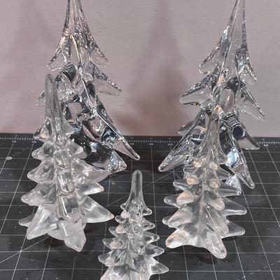 5 Glass Holiday Trees 