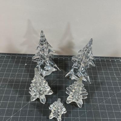 5 Glass Holiday Trees 