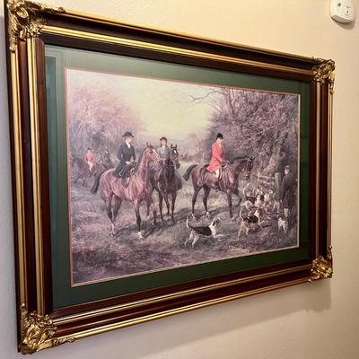 Framed  "Going to Cover" with Hunting and Dogs - Heywood Hard