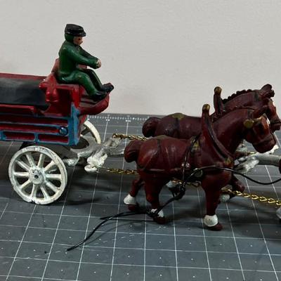 Cast Iron Budweiser Wagon with Horses