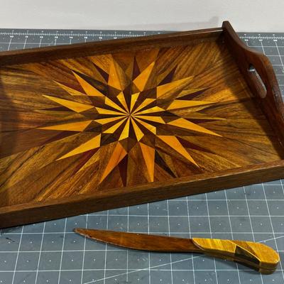 Beautiful Inlay Tray and Letter Opener