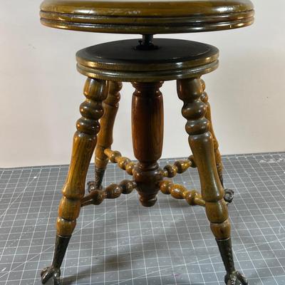 Piano Stool with Crystal Ball & Claw Foot