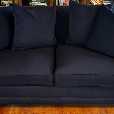 Upholstered Dark Blue Sofa, by Lee Industries 