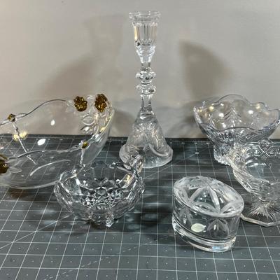 Clear Crystal and Glass Serving Ware. 