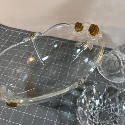 Clear Crystal and Glass Serving Ware. 