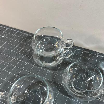 Hand Blown Glass Coffee Cups (7) NEAT!!