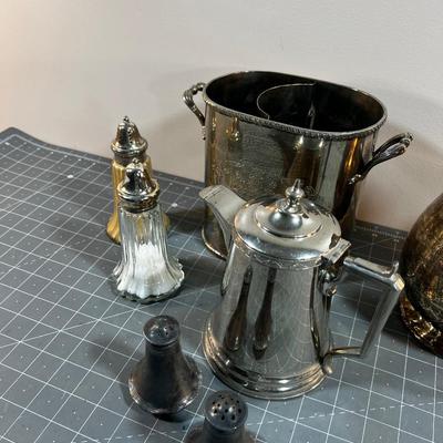 Silver Plated Items; S & P Coffee Pot, ice Bucket