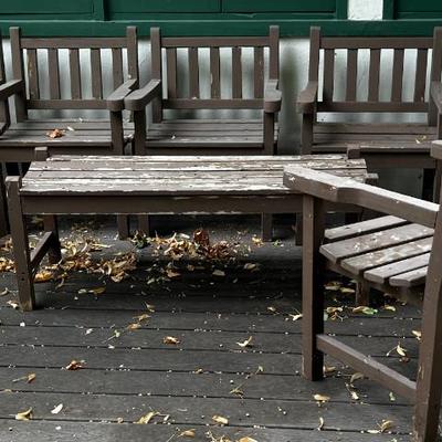 Large Wood Patio Set RUSTIC 8