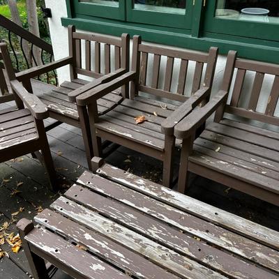 Large Wood Patio Set RUSTIC 8