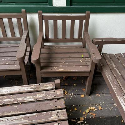 Large Wood Patio Set RUSTIC 8