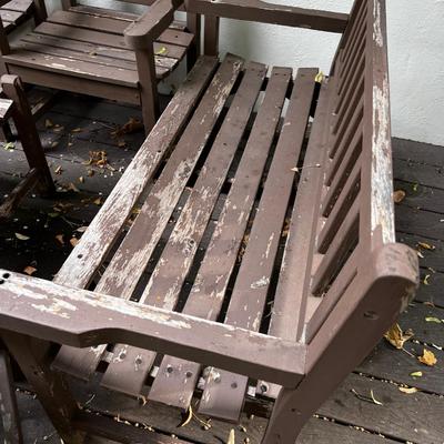 Large Wood Patio Set RUSTIC 8