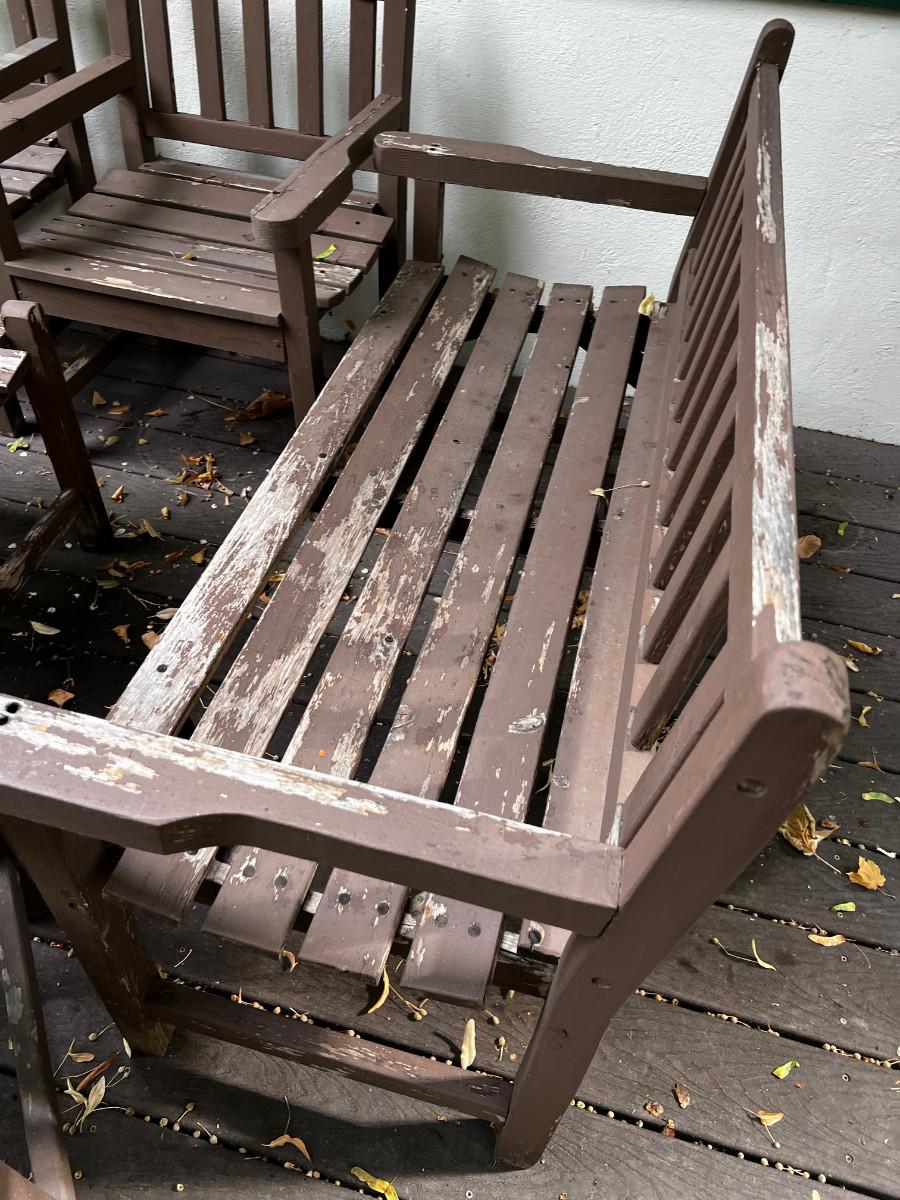 Large Wood Patio Set RUSTIC 8