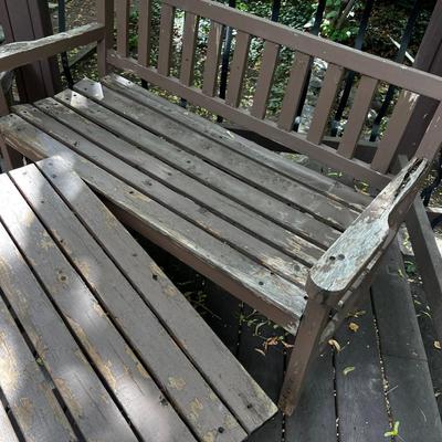 Bench and 2 Small Tables For Outdoors, RUSTIC
