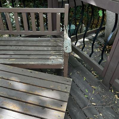 Bench and 2 Small Tables For Outdoors, RUSTIC