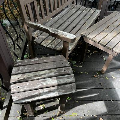 Bench and 2 Small Tables For Outdoors, RUSTIC