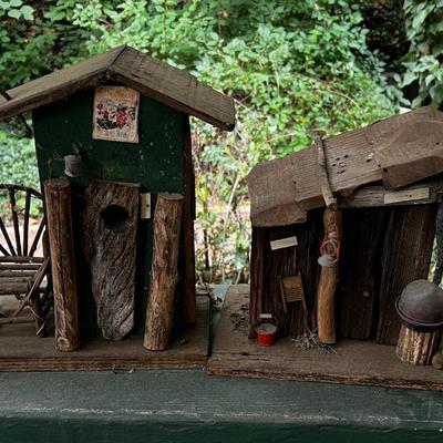 BIRD HOUSE AND YARD ART DIORAMA - MOON SHINE STILL 