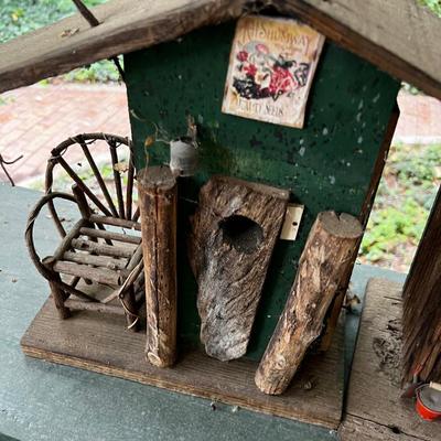 BIRD HOUSE AND YARD ART DIORAMA - MOON SHINE STILL 