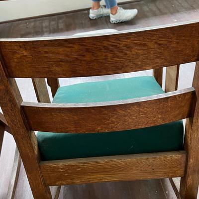 Antique Arts and Craft Mission Rocker, White Pillow Included