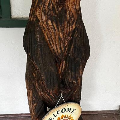 Carved Welcome BEAR 