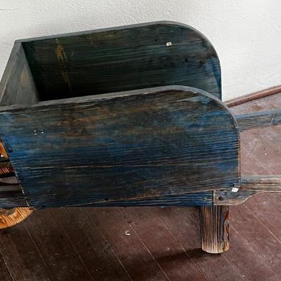 Decorative Wood Wheelbarrow Planter 