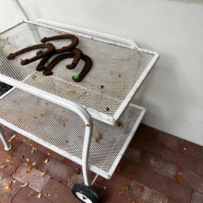 Metal White Tea Cart