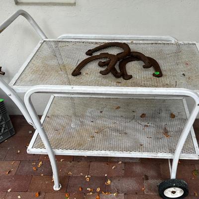Metal White Tea Cart